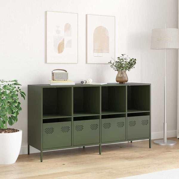 vidaXL Sideboard Olive Green 135x39x73.5 cm Cold-Rolled Steel