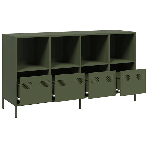 vidaXL Sideboard Olive Green 135x39x73.5 cm Cold-Rolled Steel
