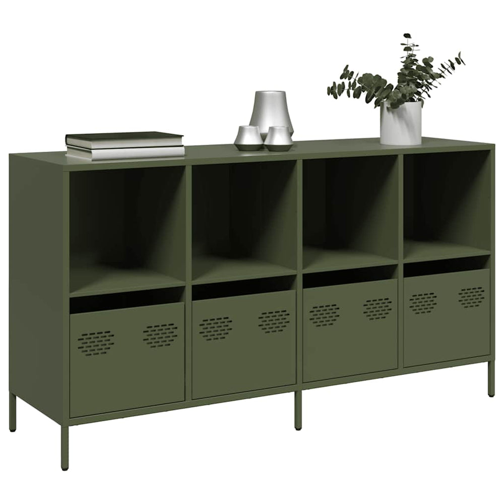 vidaXL Sideboard Olive Green 135x39x73.5 cm Cold-Rolled Steel