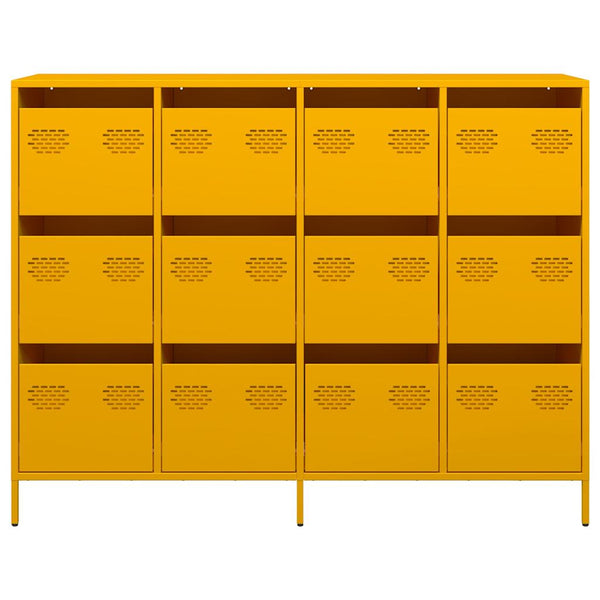 vidaXL Sideboard Mustard Yellow 135x39x103.5 cm Cold-rolled Steel