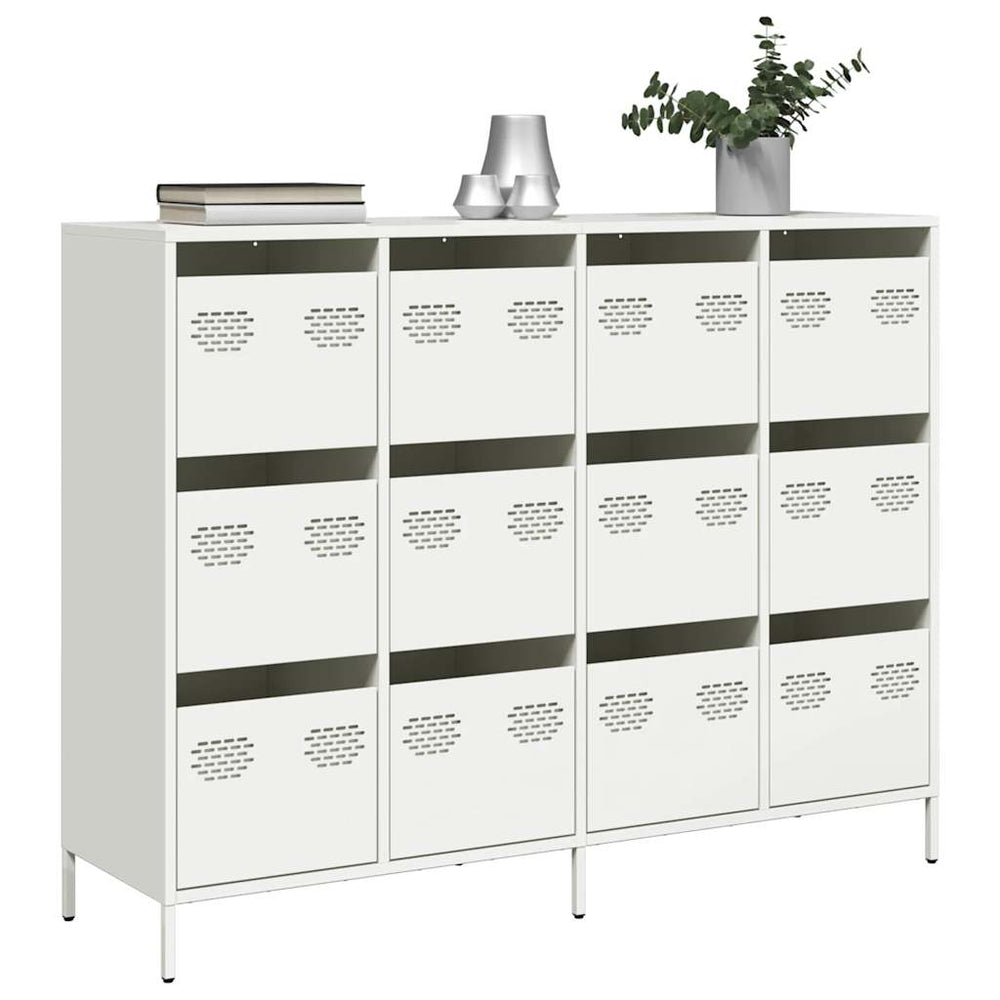 vidaXL Sideboard White 135x39x103.5 cm Cold-Rolled Steel