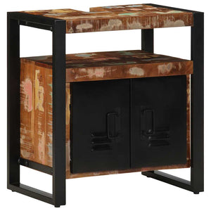 vidaXL Bathroom Furniture Set with Shelf 2 pcs Brown Solid Reclaimed Wood