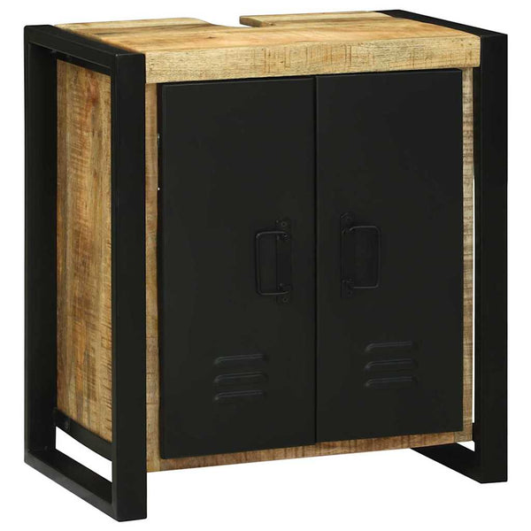 vidaXL Bathroom Furniture Set with Shelf 2 pcs Brown Solid Mango Wood