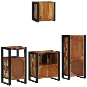 vidaXL Bathroom Furniture Set with Shelf 4 pcs Solid Reclaimed Wood