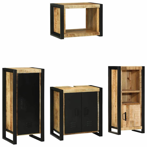 vidaXL 4-Piece Bathroom Furniture Set Brown Solid Reclaimed Wood