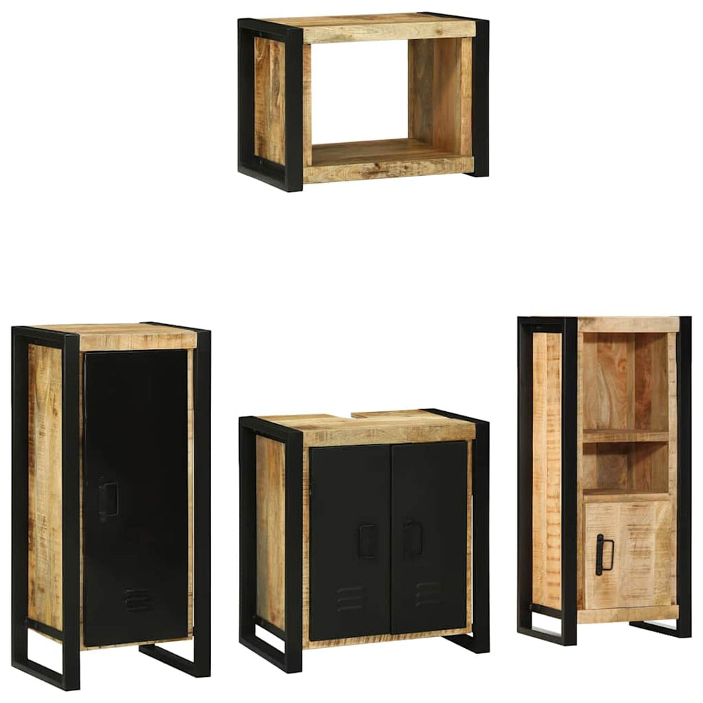 vidaXL 4-Piece Bathroom Furniture Set Brown Solid Reclaimed Wood