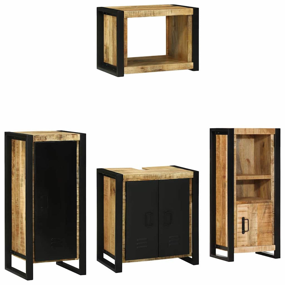 vidaXL 4-Piece Bathroom Furniture Set Brown Solid Reclaimed Wood