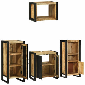 vidaXL 4-Piece Bathroom Furniture Set Brown Solid Reclaimed Wood