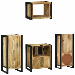 vidaXL 4-Piece Bathroom Furniture Set Brown Solid Reclaimed Wood