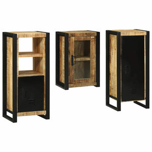 vidaXL Bathroom Furniture Set with Shelf 3 pcs Brown Solid Mango Wood