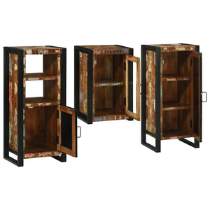 vidaXL Bathroom Furniture Set with Shelf 3 pcs Multicolor Solid Reclaimed Wood