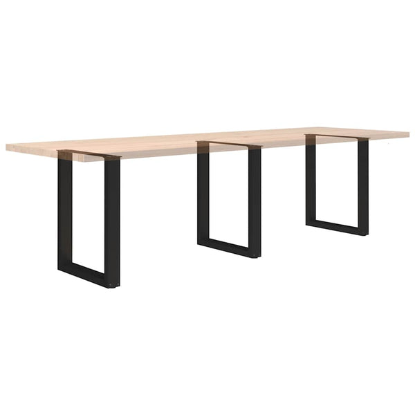 vidaXL Dining Table Legs U-Shape 3 pcs Black 70x(72-73) cm Steel