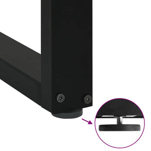 vidaXL Dining Table Legs U-Shape 3 pcs Black 70x(72-73) cm Steel