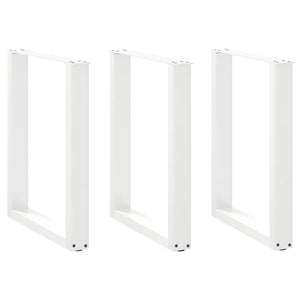vidaXL Dining Table Legs U-Shape 3 pcs. White 70x(72-73) cm Steel