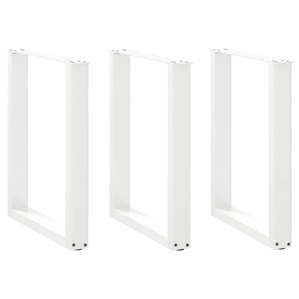 vidaXL Dining Table Legs U-Shape 3 pcs. White 70x(72-73) cm Steel