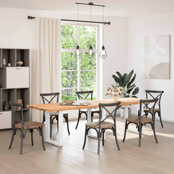 vidaXL Dining Table Legs U-Shape 3 pcs. White 70x(72-73) cm Steel