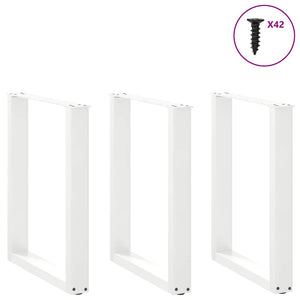 vidaXL Dining Table Legs U-Shape 3 pcs. White 70x(72-73) cm Steel