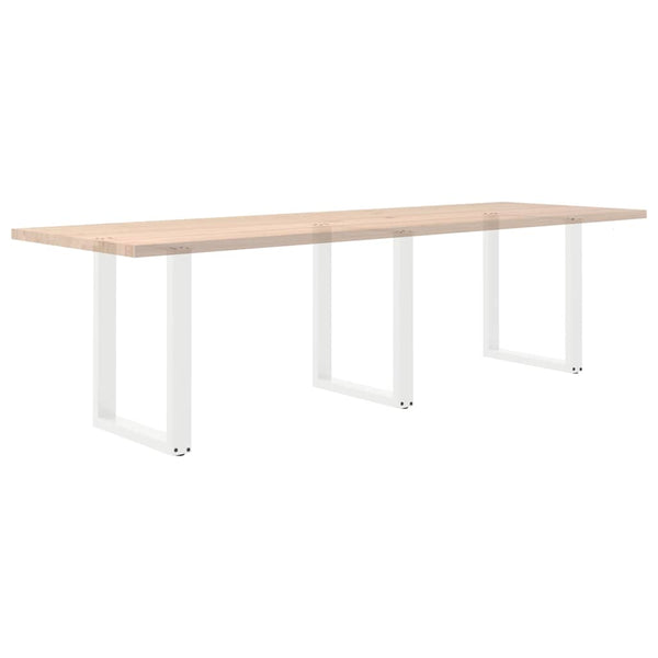 vidaXL Dining Table Legs U-Shape 3 pcs. White 70x(72-73) cm Steel