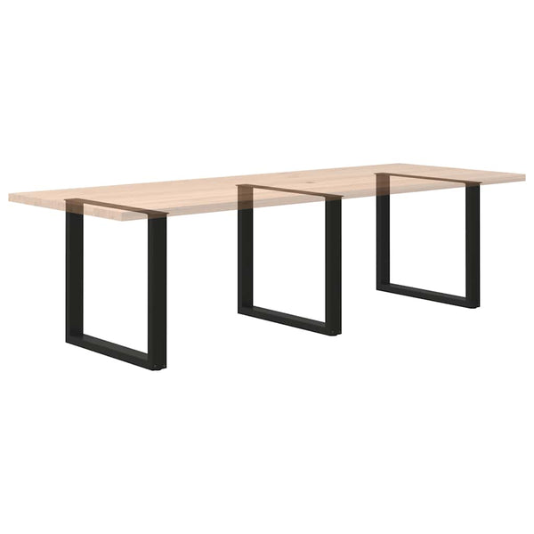vidaXL Dining Table Legs U-shaped 3 pcs Black 80x(72-73) cm Steel