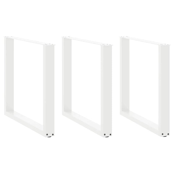 vidaXL Dining Table Legs U-shaped 3 pcs White 80x(72-73) cm Steel