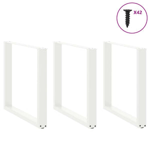 vidaXL Dining Table Legs U-shaped 3 pcs White 80x(72-73) cm Steel
