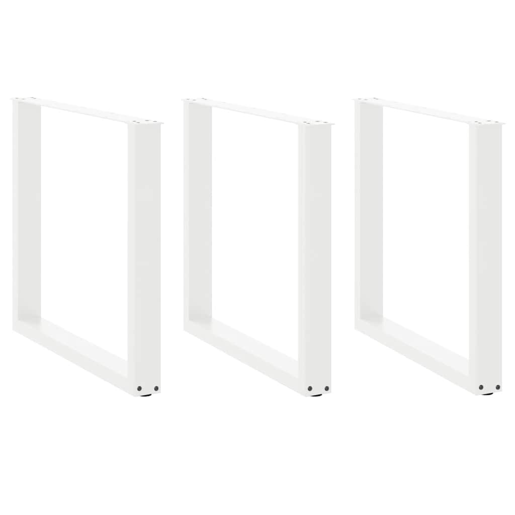 vidaXL Dining Table Legs U-shaped 3 pcs. White 90x(72-73) cm Steel