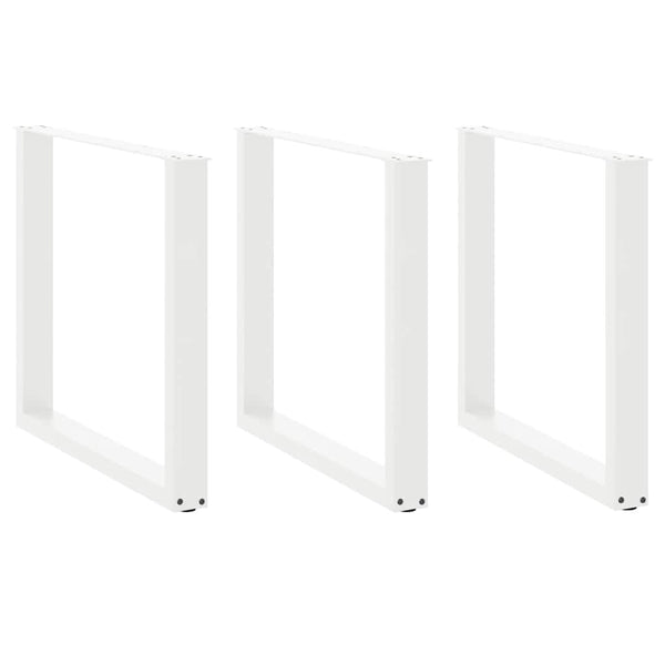 vidaXL Dining Table Legs U-shaped 3 pcs. White 90x(72-73) cm Steel