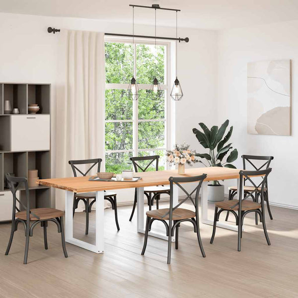 vidaXL Dining Table Legs U-shaped 3 pcs. White 90x(72-73) cm Steel