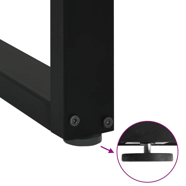 vidaXL Dining Table Legs U-shaped 3 pcs Black 100x(72-73) cm Steel