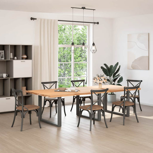 vidaXL Dining Table Legs U-Shape 3 pcs Anthracite 100x(72-73) cm Steel