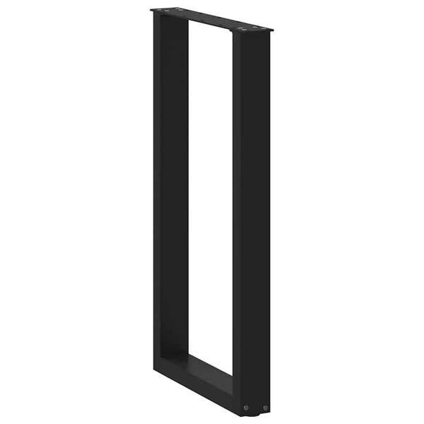 vidaXL Bar Table Legs U-shaped 2 pcs Black 40x(90-91) cm Steel