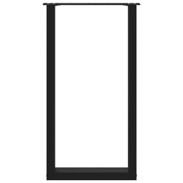 vidaXL Bar Table Legs U-shaped 2 pcs Black 40x(90-91) cm Steel