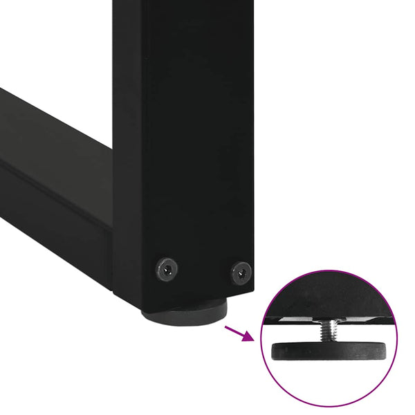 vidaXL Bar Table Legs U-shaped 2 pcs Black 40x(90-91) cm Steel