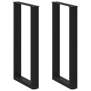 vidaXL Bar Table Legs U-Shaped 2 pcs Black 50x(90-91) cm Steel
