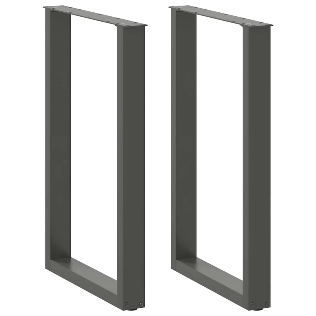 vidaXL Bar Table Legs U-shaped 2 pcs Anthracite 60x(90-91) cm Steel