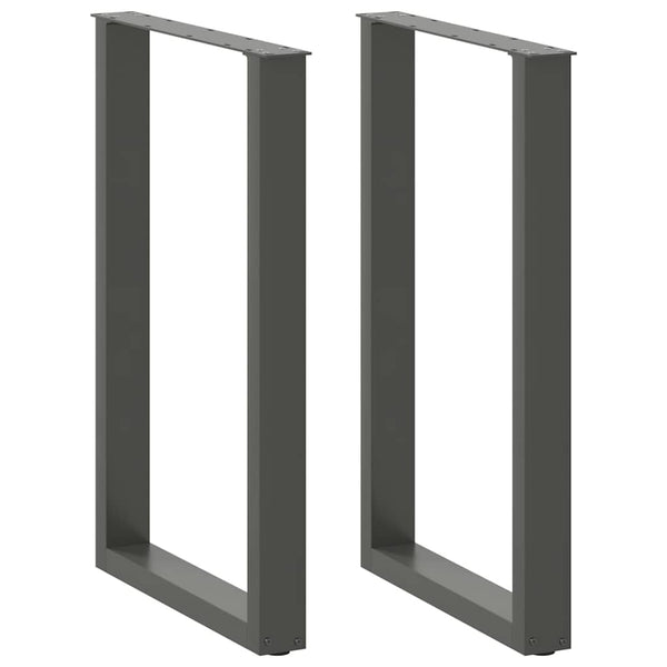 vidaXL Bar Table Legs U-shaped 2 pcs Anthracite 60x(90-91) cm Steel