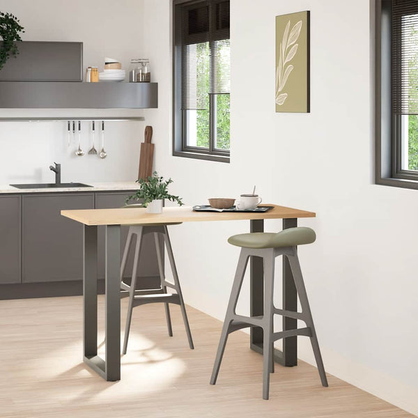 vidaXL Bar Table Legs U-shaped 2 pcs Anthracite 60x(90-91) cm Steel