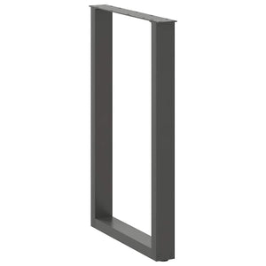 vidaXL Bar Table Legs U-shaped 2 pcs Anthracite 60x(90-91) cm Steel