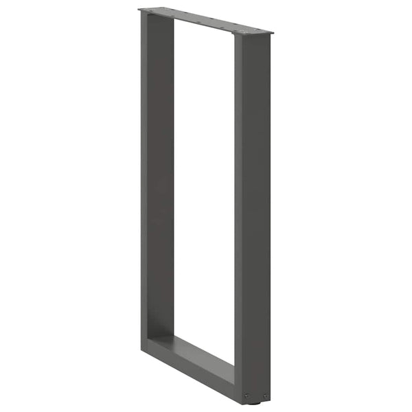 vidaXL Bar Table Legs U-shaped 2 pcs Anthracite 60x(90-91) cm Steel