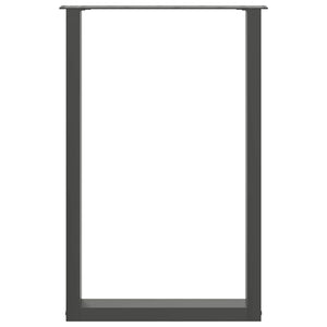 vidaXL Bar Table Legs U-shaped 2 pcs Anthracite 60x(90-91) cm Steel