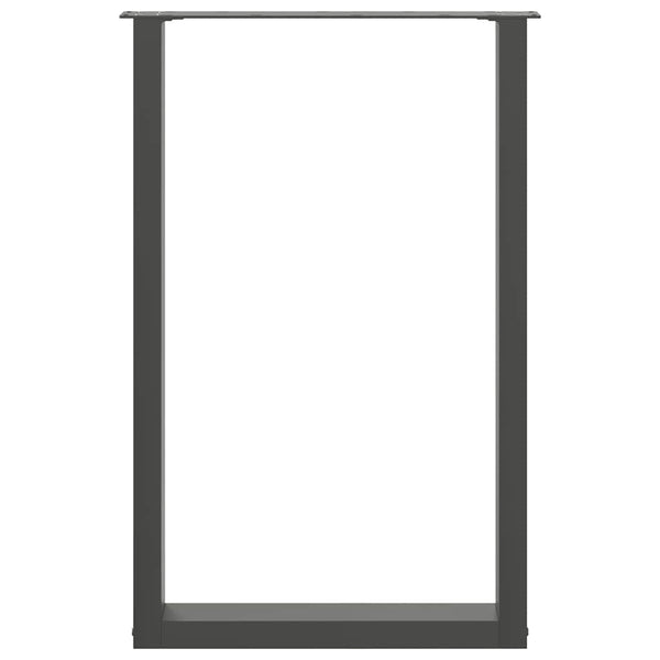 vidaXL Bar Table Legs U-shaped 2 pcs Anthracite 60x(90-91) cm Steel