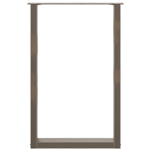 vidaXL Bar Table Legs U-shaped 2 pcs. Untreated Steel 60x(90-91) cm Steel