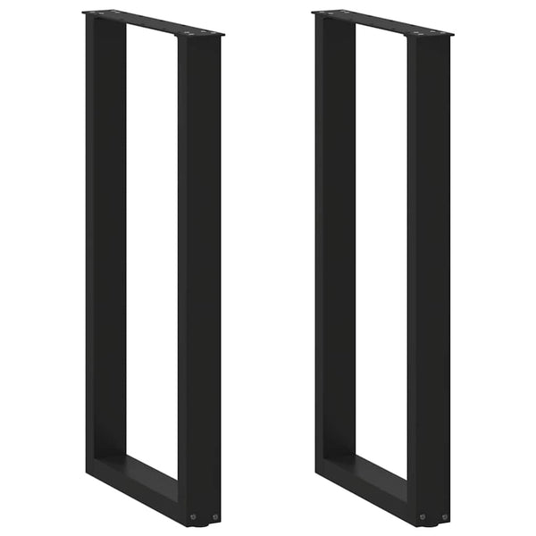 vidaXL Bar Table Legs U-shaped 2 pcs Black 40x(100-101) cm Steel