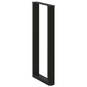 vidaXL Bar Table Legs U-shaped 2 pcs Black 40x(100-101) cm Steel