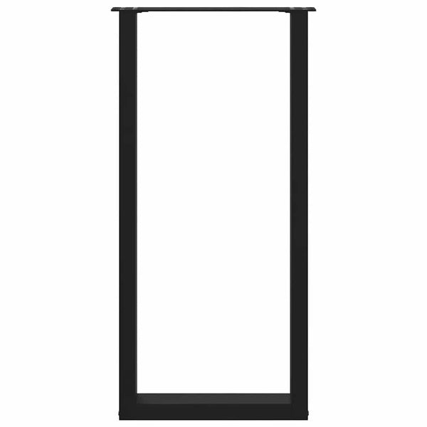 vidaXL Bar Table Legs U-shaped 2 pcs Black 40x(100-101) cm Steel