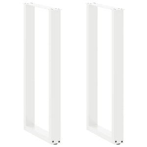 vidaXL Bar Table Legs U-shaped 2 pcs. White 40x(100-101) cm Steel