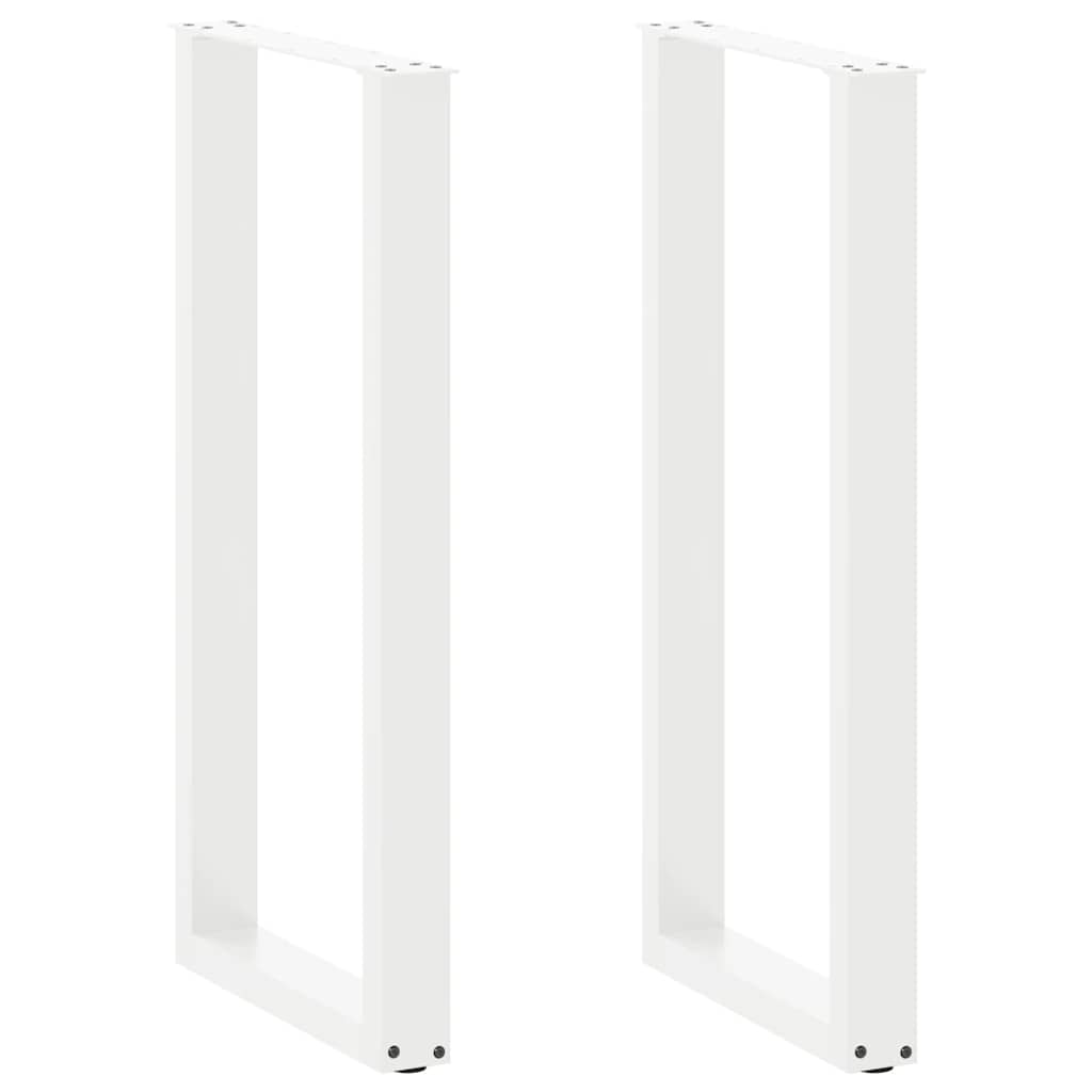 vidaXL Bar Table Legs U-shaped 2 pcs. White 40x(100-101) cm Steel