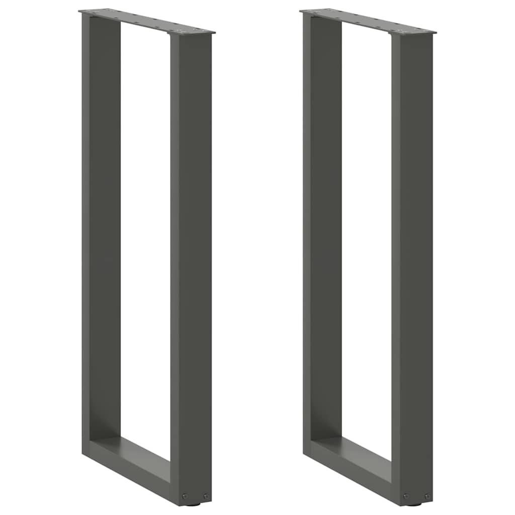 vidaXL Bar Table Legs U-shaped 2 pcs. Anthracite 40x(100-101) cm Steel