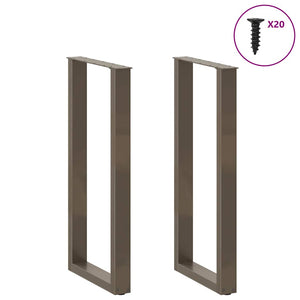 vidaXL Bar Table Legs U-shaped 2 pcs. Raw Steel 40x(100-101) cm Steel