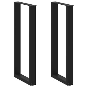 vidaXL Bar Table Legs U-shaped 2 pcs. Black 50x(100-101) cm Steel